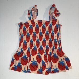 Hanna Andersson Girl’s Mixie Tankini Swim Top Strawberries Size 130, US 8